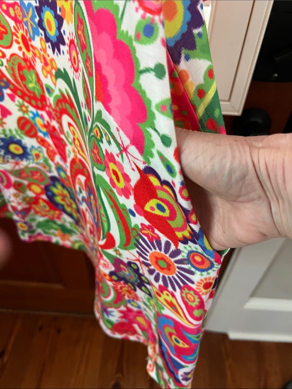 Colorful Paisley Floral Knit Tunic Dress - Bright Multicolor - Picture 3 of 5